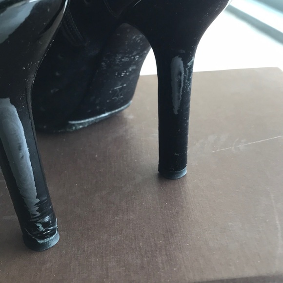 Louis Vuitton black open toe booties boots 36.5 - Picture 5 of 6